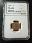 1949-S 1C RD Lincoln Cent MS 66 Red