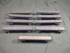 9 Vtg Mcm Lucite Handle White Blue Pearlescent Chrome 2 Tone Pull England Door