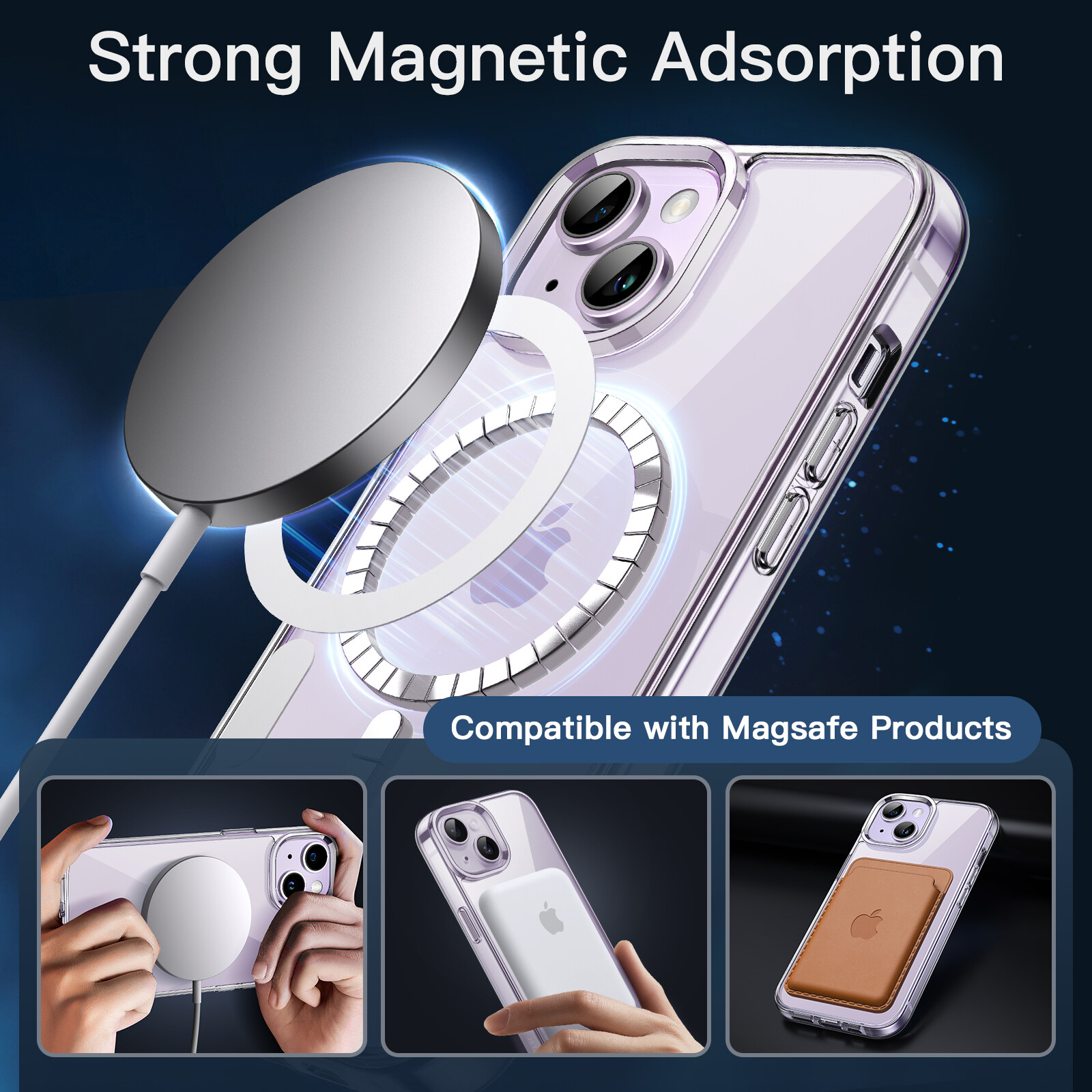 5 in 1 Magnetic Case for iPhone 14 Plus with Screen and Camera Lens Protector