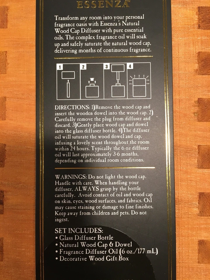 ESSENZA GRANADA NEROLI ACEITES ESENCIALES MADERA NATURAL TAPA DIFUSOR CAJA REGALO CONJUNTO Foto 2 de 4