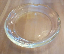 VINTAGE  8” CIGAR ASHTRAY CLEAR GLASS ROUND MAD MEN MANCAVE MID CENTURY MODERN