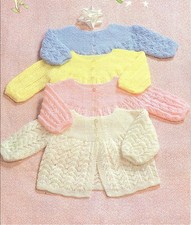BABY KNITTING PATTERN VINTAGE 4 style matinee coats 18 in chest  3ply