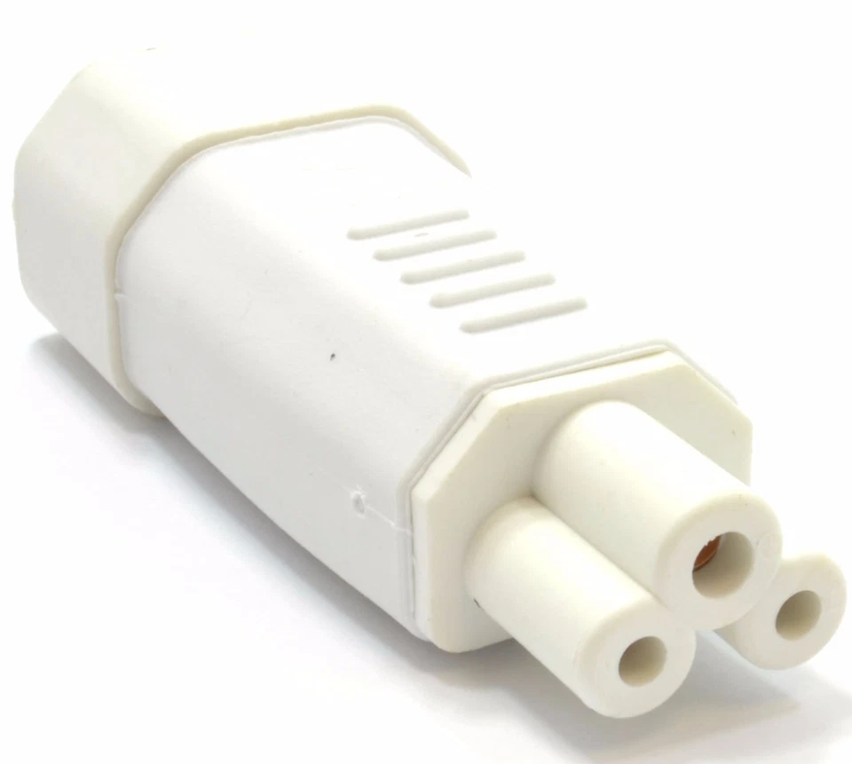 IEC C14 MALE PLUG TO CLOVERLEAF C5 CONNECTOR MAINS POWER CABLE ADAPTOR CONVERTER - Image 3 of 4