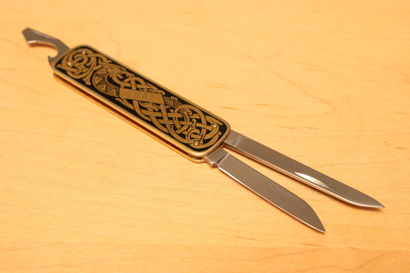 Rare Vintage EKA (Sweden) Pocket Knife Multi tool, Enameled Brass