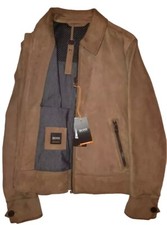 Hugo Boss Bomber Jacket in Tan Suede, size 48 - BNWT, RRP £525