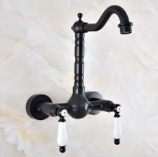 Wall Mount Oil Rubbed Brass Sink Faucet Swivel Kitchen Bathroom Mixer Tap 2nf857