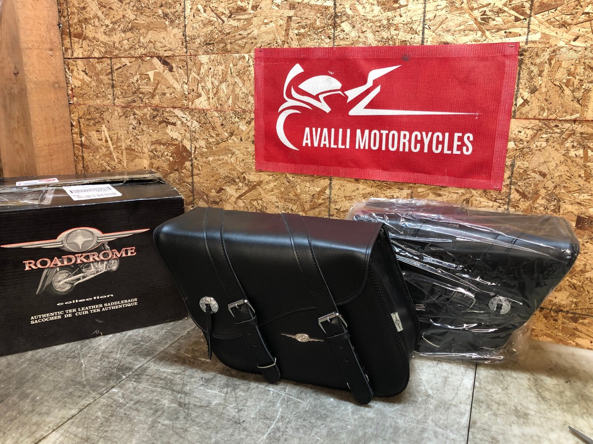 LEATHER SADDLEBAGS PAIR SADDLE BAG PANNIER SIDE CASE