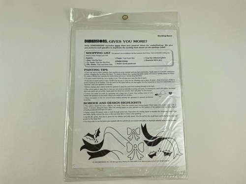 Dimensions 80021 Iron On Transfer Merry Christmas Stocking Bears 1992 - Sealed - Picture 7 of 9