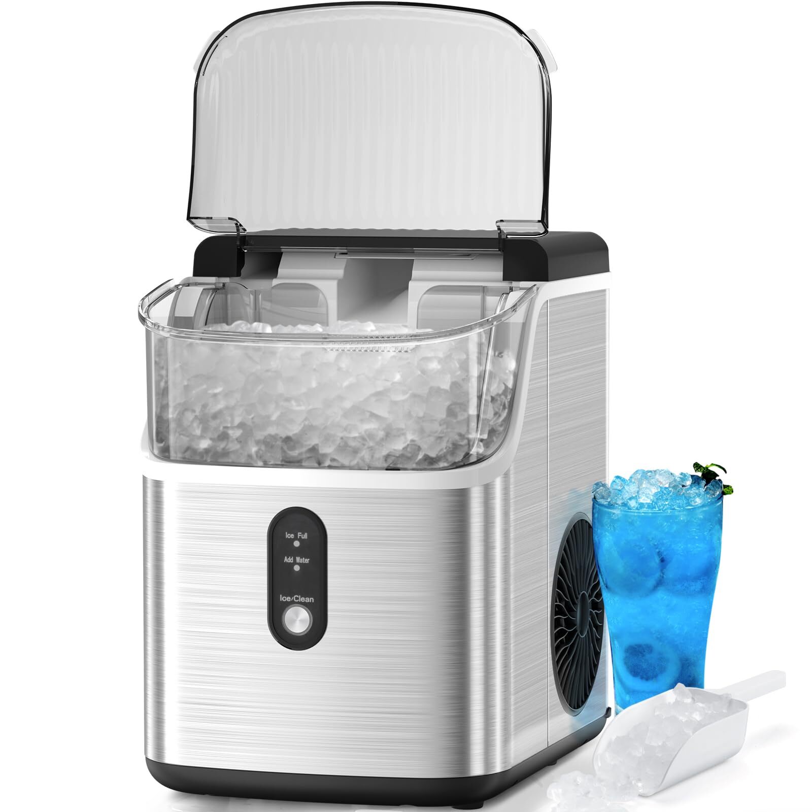 Nugget Ice Maker Countertop - Chewable ice, Pebble Ice Maker Machine, 35lbs/2...
