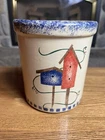 R R P Co. Vintage Roseville Ohio USA Signed Pottery Crock Birdhouses Farm Decor
