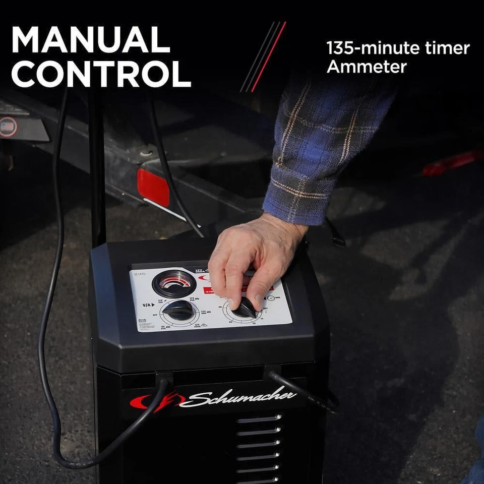 Manual Wheel Battery Charger 10/25/50/250A 6/12V Powerful Timer Amperage Setting - Image 2 of 4