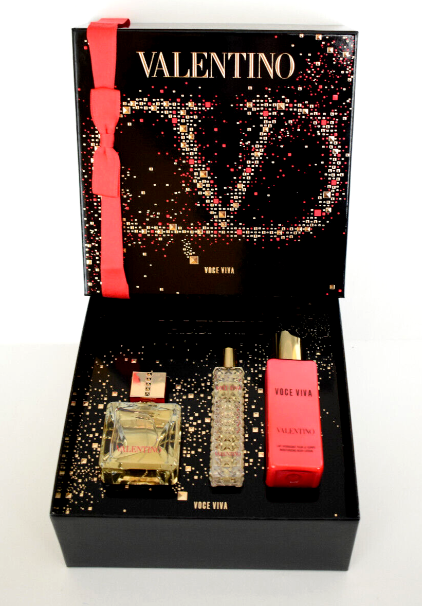 Valentino Voce Viva EDP 50ml Spray + 15ml Spray + Body Lotion 3 Pc