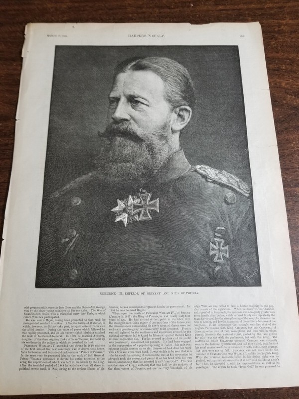 [#1847] Frederick III, Emperor of Germany and King Of Prussia(Harper s1888)