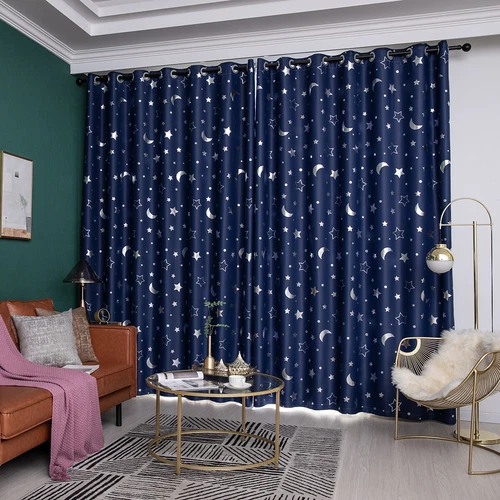 1 pieza cortinas de ventana oscuras estrella habitación aislamiento térmico niño dormitorio decoración regalo - Imagen 7 de 22