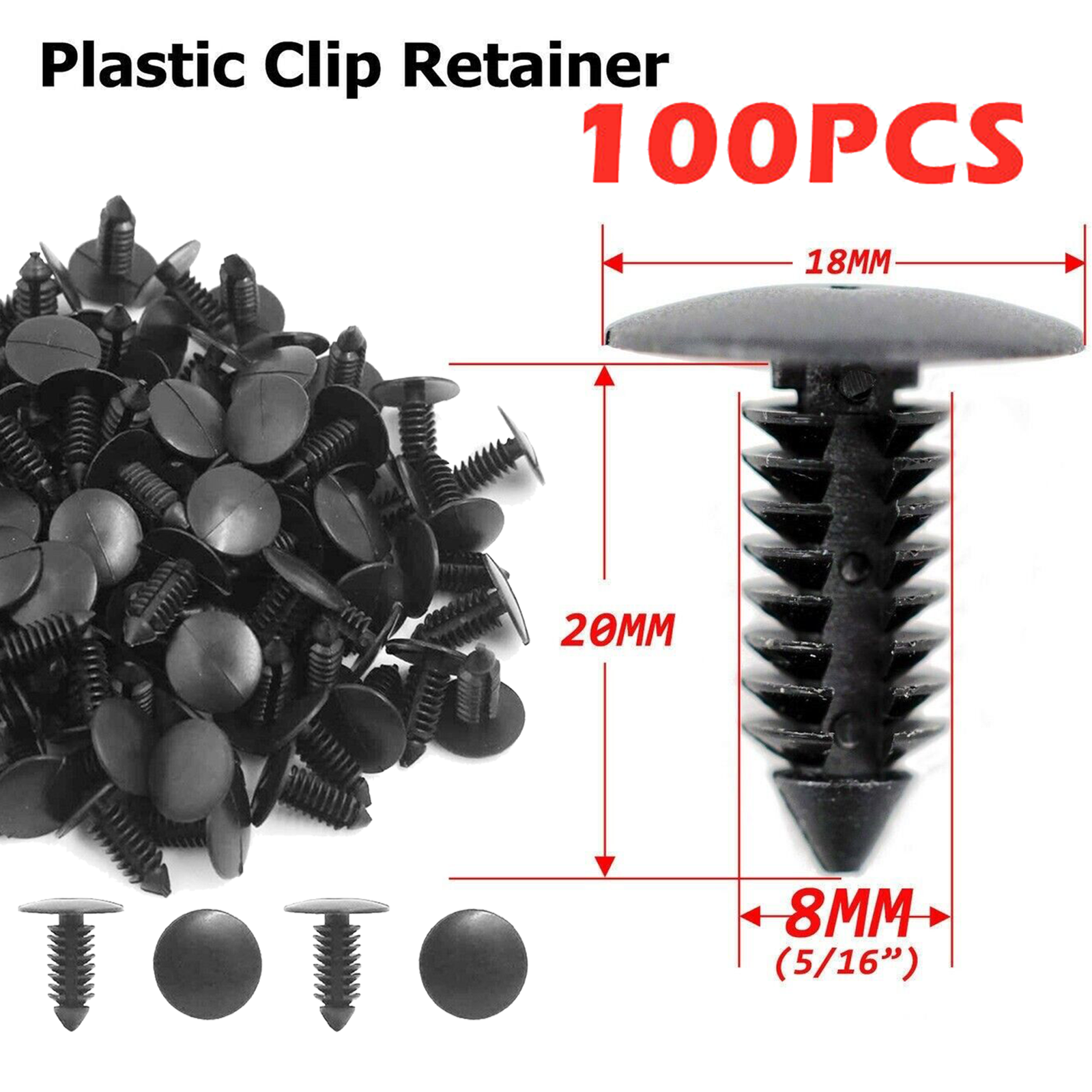 Universal 100X 8mm Car Bumper Clips Plastic Fastener Rivets Push Pin FOR TOYOTA