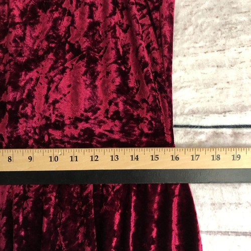 Vtg Lip Service Dress XL Womens Burgundy Crushed Velvet Black Lace Up Goth Vamp - Picture 11 of 14