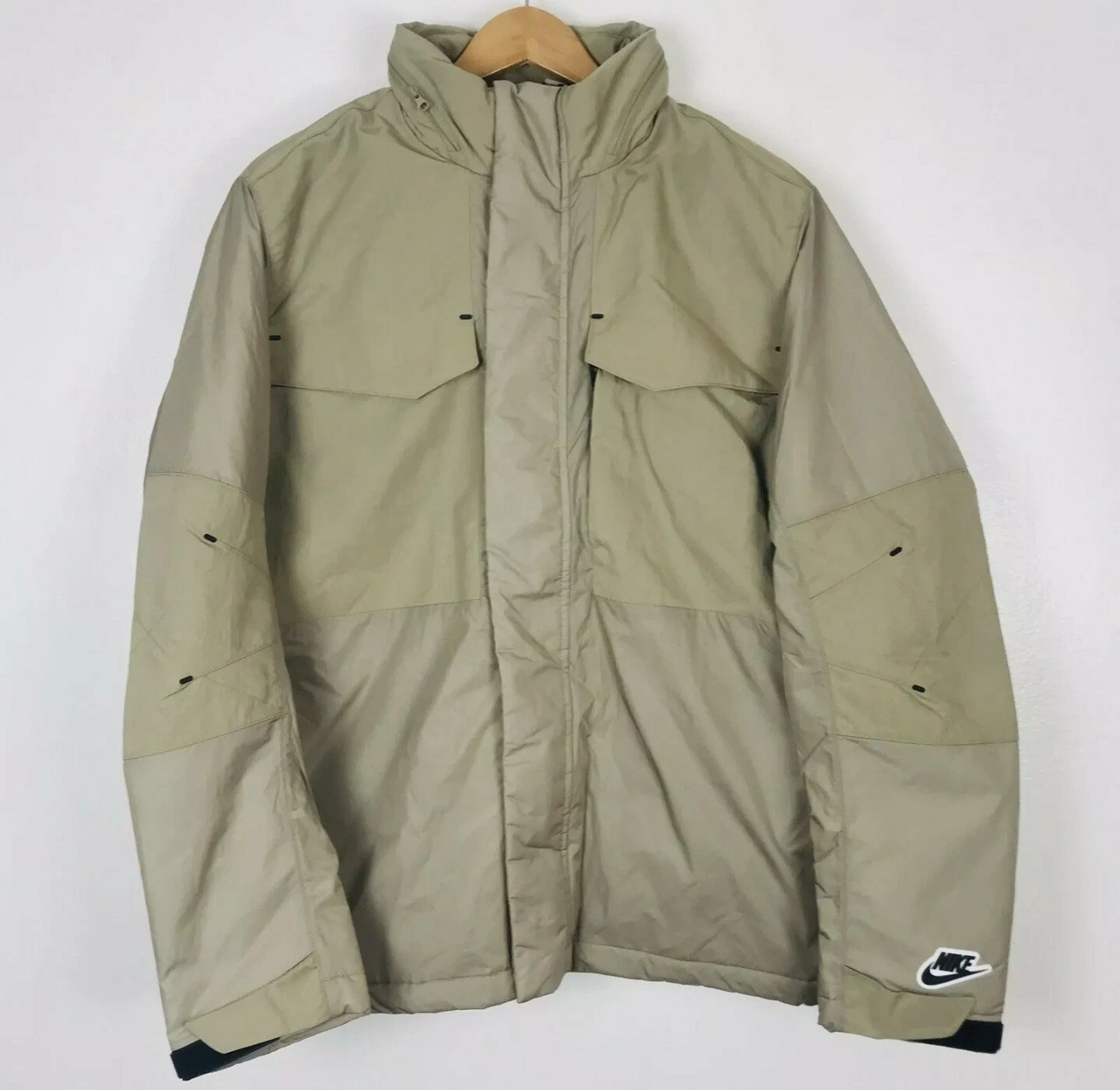 Nike Sportswear M65 Tech Pack Fill Thermore Full Zip CV5562-342 Men Sz M Stone