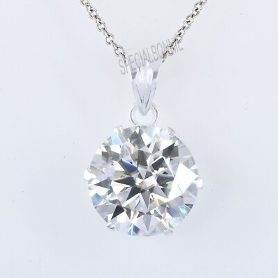 Eleganter 5 kt zertifizierter weißer Diamant Anhänger 925 Silber