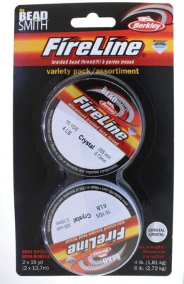 Fireline Perlen Faden 2 verschiedene Packungen Kristall, jede 15YD Spule 4 & 6 Pfund Flechtwerkzeug