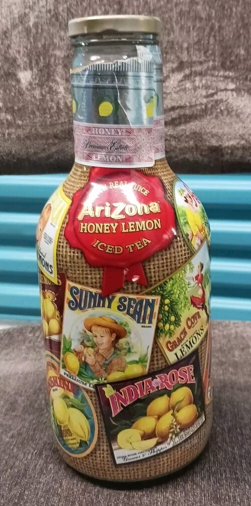 Vintage Bottle: ARIZONA Honey Lemon 10oz glass bottle | AriZona