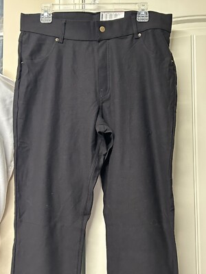 Hue Women's Black Mid Rise Stretch Pull on Denim Leggings Sz 1X