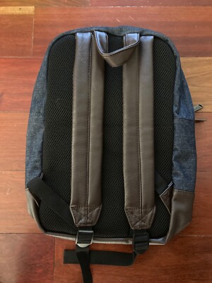 Loungefly Denim Harry Potter Backpack with Patches and Brown Faux Leather Straps Loungefly Harry Potter Patches Backpack Hogwarts Blue Denim  main image 4