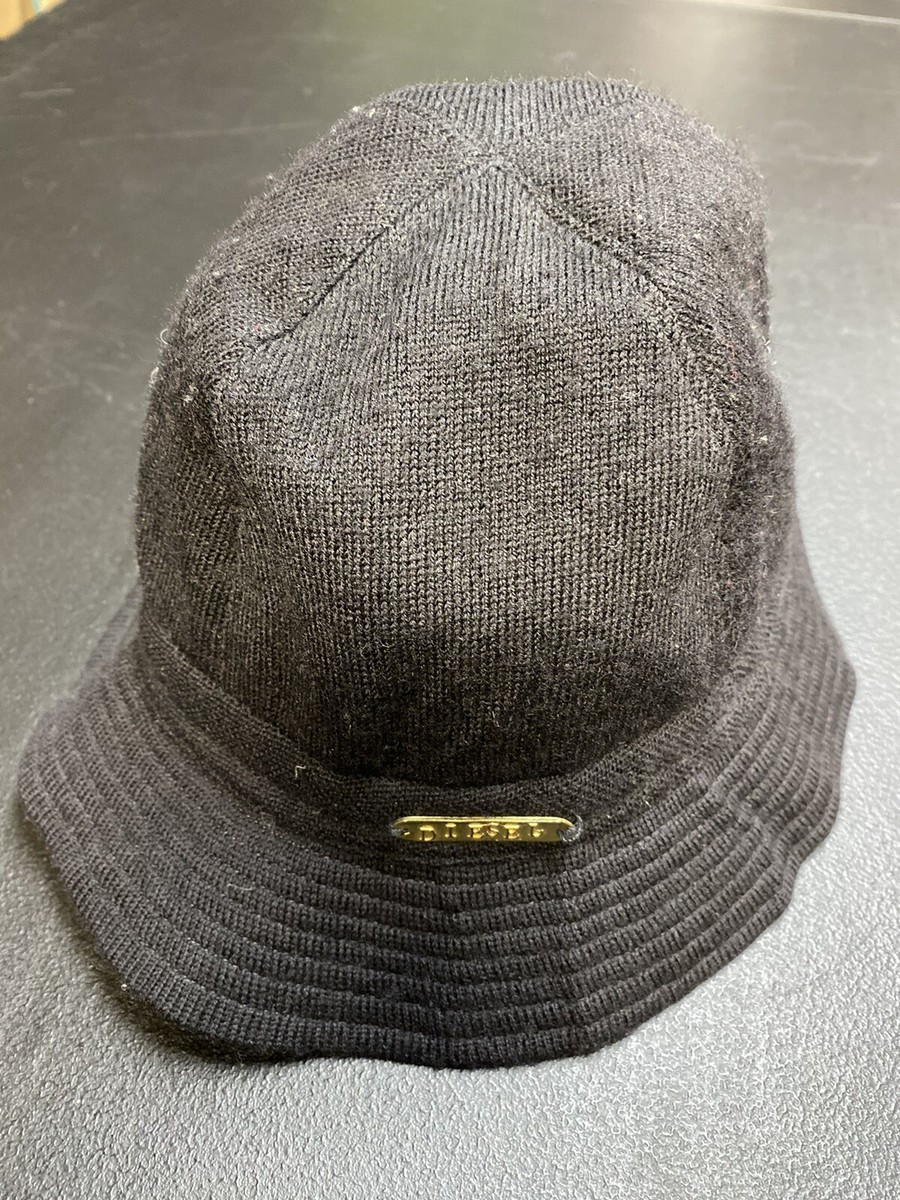 Vintage Diesel 100% Laine Wool Bucket Hat Black Made In Italy Designer Sz Small Vintage Diesel 1978 Size 56 Italy Fedora Hat Trilby Black  main image 4