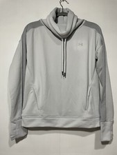 Under Armour Hoodie Womens Small Gray Turtleneck Thumb Holes Athleisure Sport