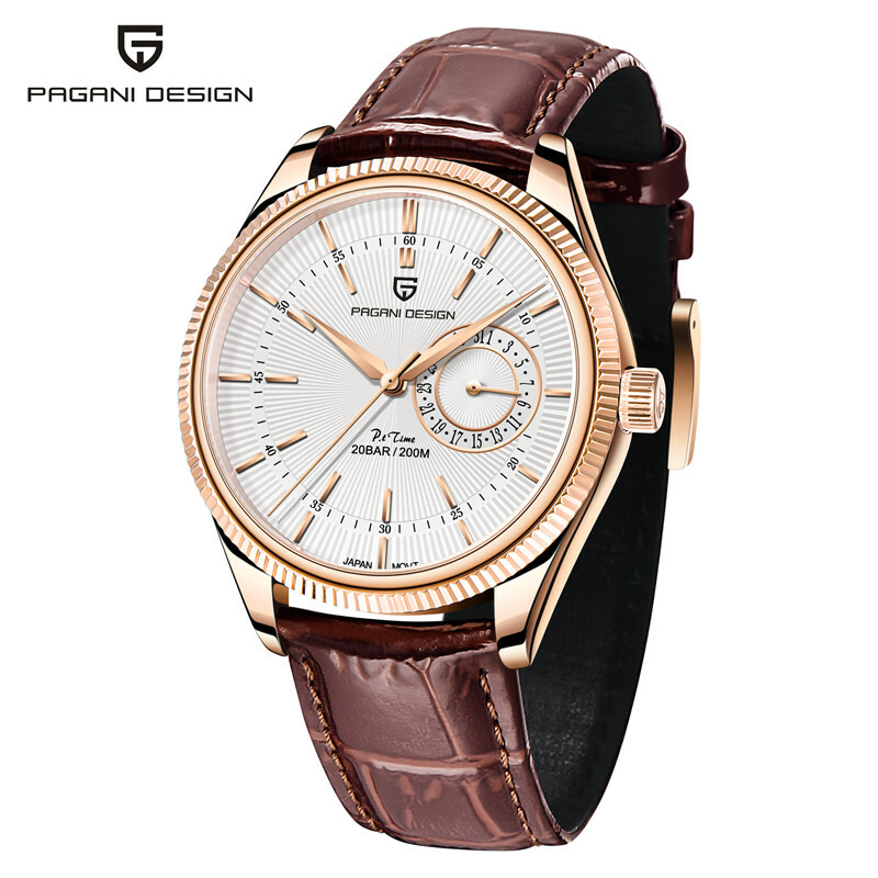 Luxury Pagani Design PD-1689 Men's Quartz Watch 200M Waterproof Leather  Band Box | eBay