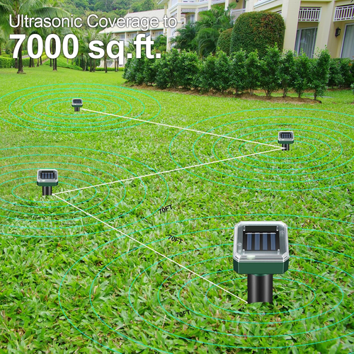 Mole Repellent for Lawns 8 Pack, Solar Powered Gopher Repellent Ultrasonic, Outd - Picture 2 of 12