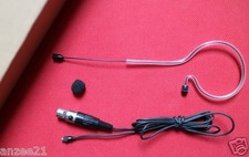 Black Single ear Headset Microphone for Shure Wireless Headworn Detachable Cable