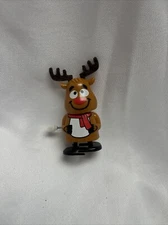 CHRISTMAS WIND UP TOY RUDOLPH THE RED NOSED REINDEER WALKING Tontoy Fun Express