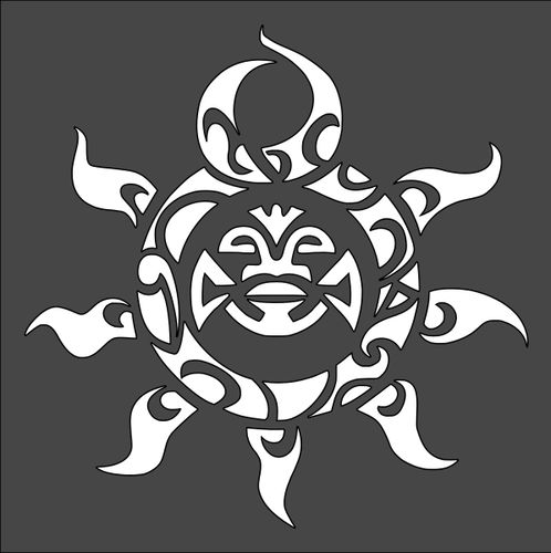 1- 8x8 inch Stencil, (VC-95) Tiki Sun Totem (6mil) (Last one)