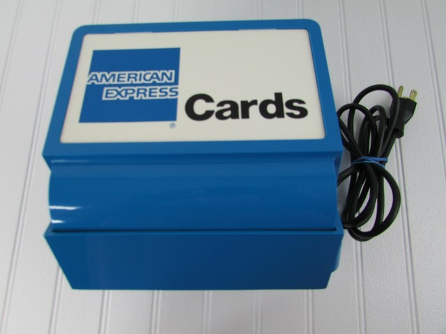 Vintage Addressograph Blue American Express Credit Card Machine NBS