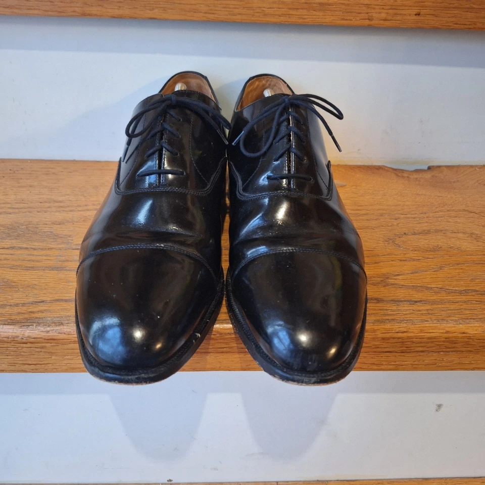 Crockett & Jones Black Patent Leather Captoes Mens Shoes 12 D England - Image 3 of 4