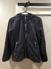Under Armour ColdGear Zip Up Hooded Jacket Youth Large Black