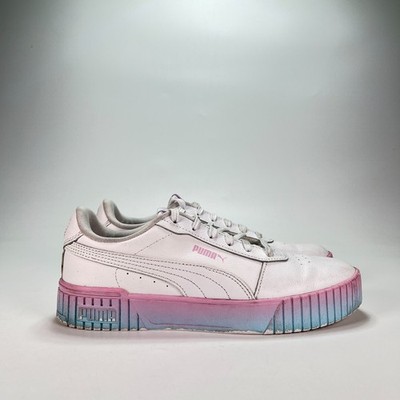 PUMA Carina 2.0 Gradient White Ombre Leather Sneakers 392996-01 Women's Size 10