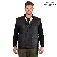 G.A.B. Oilskin Vest Wool-Lined Brown