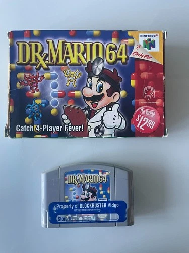 Dr. Mario 64 (Nintendo 64 N64, 2001), box and game, good condition