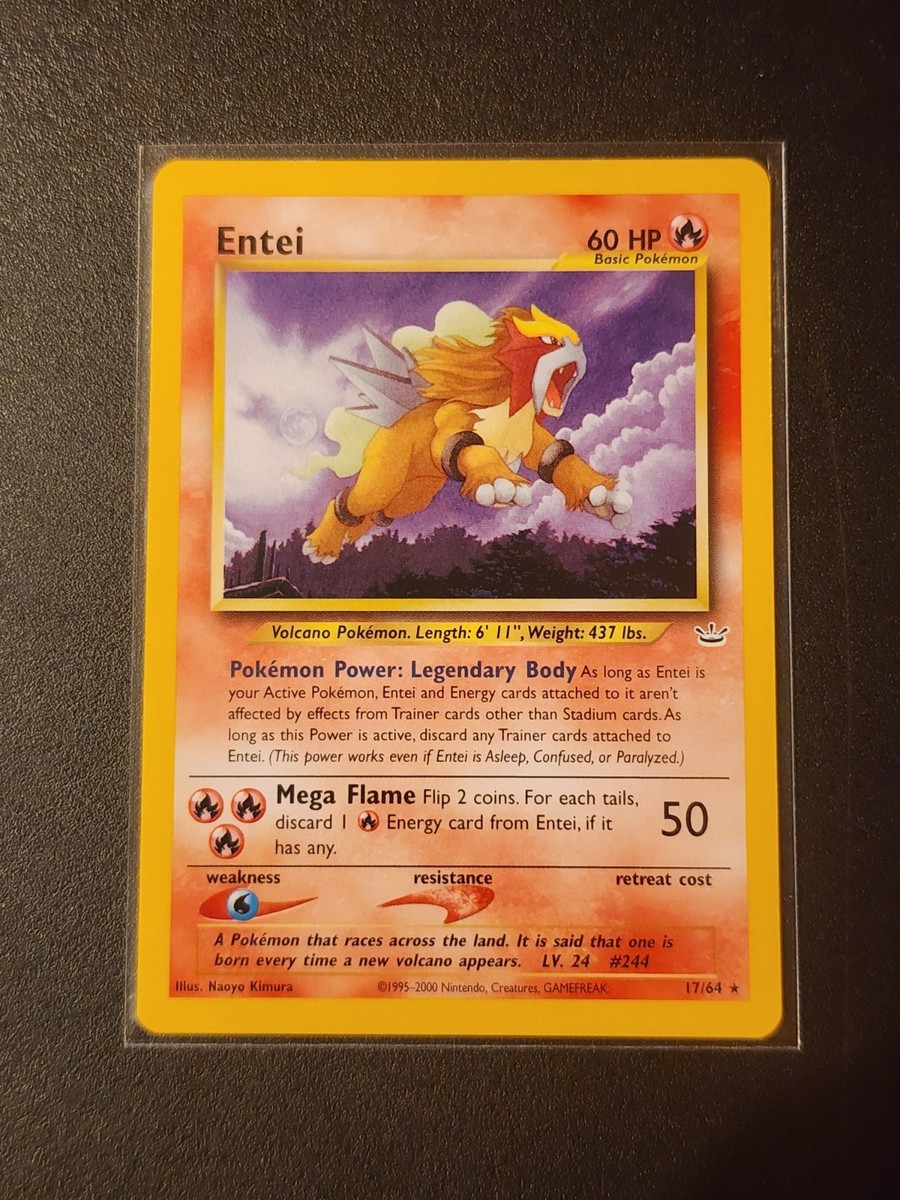 entei pokemon card 1995 Pokmon TCG Neo Revelation 6/64 Holo Unlimited Holo Rare swirl vintage for Sale in Miami, FL Retreat Cost Entei (17) Rare Neo Revelation