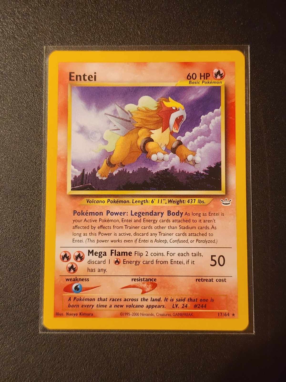 Entei (17) Rare Neo Revelation N3 Fire Unlimited 17/64 NM Pokemon Card