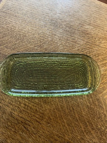 Vintage Anchor Hocking Soreno Avocado Green Covered Stick Butter Dish Base
