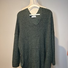 Urban outfitters Olivaceous Gray V Neck V Back Oversized Cropped Sweater dress