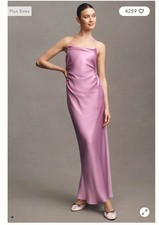 BHLDN Saylor Cowl Neck Satin Maxi Dress Lavender Wedding Gala Party S NWT
