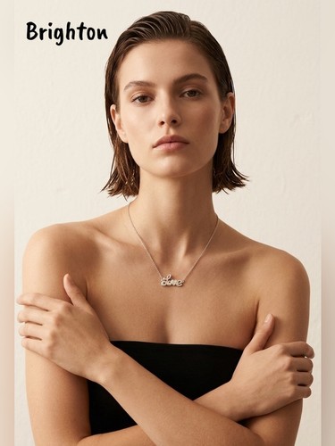 NWT Brighton Love Necklace - Love is All You Need - Silver Tone Chunky Letters