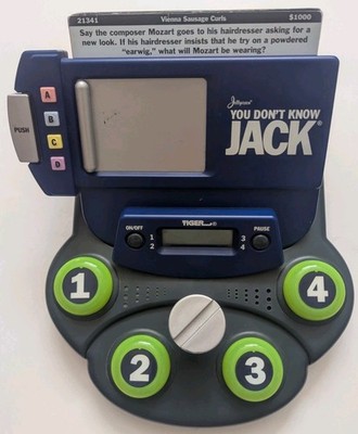 Vintage 1998 You Dont Know Jack Electrionic Game, Tiger Electronics, Pre-Owned