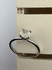 Antique Uncas Mfg Co. Cubic Zirconia Solitaire Ring U with Arrow Mark S-12