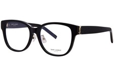Saint Laurent SL M168/F 001 Eyeglasses Frame Women's Black/Gold Full Rim 55mm