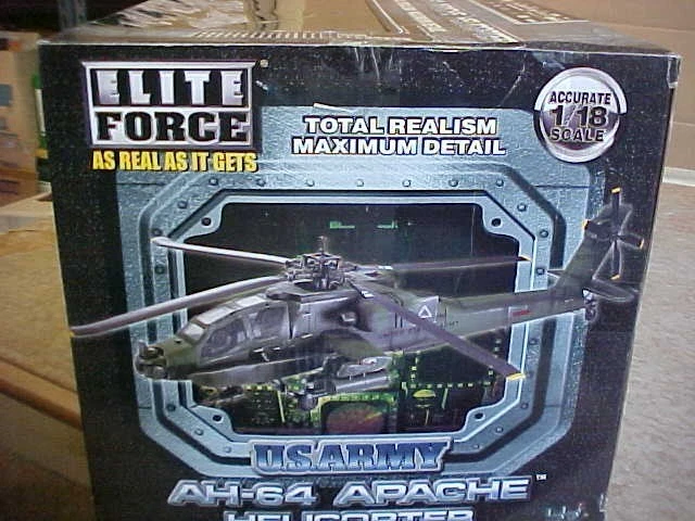 Elite Force 1:18 AH-64 APACHE HELICOPTER BBI US Army Military Blue Box 2002 - Image 4 of 4
