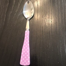 Sabre Paris Serrated Spoon - Grapefruit Spoon Very Light Purple Dotted